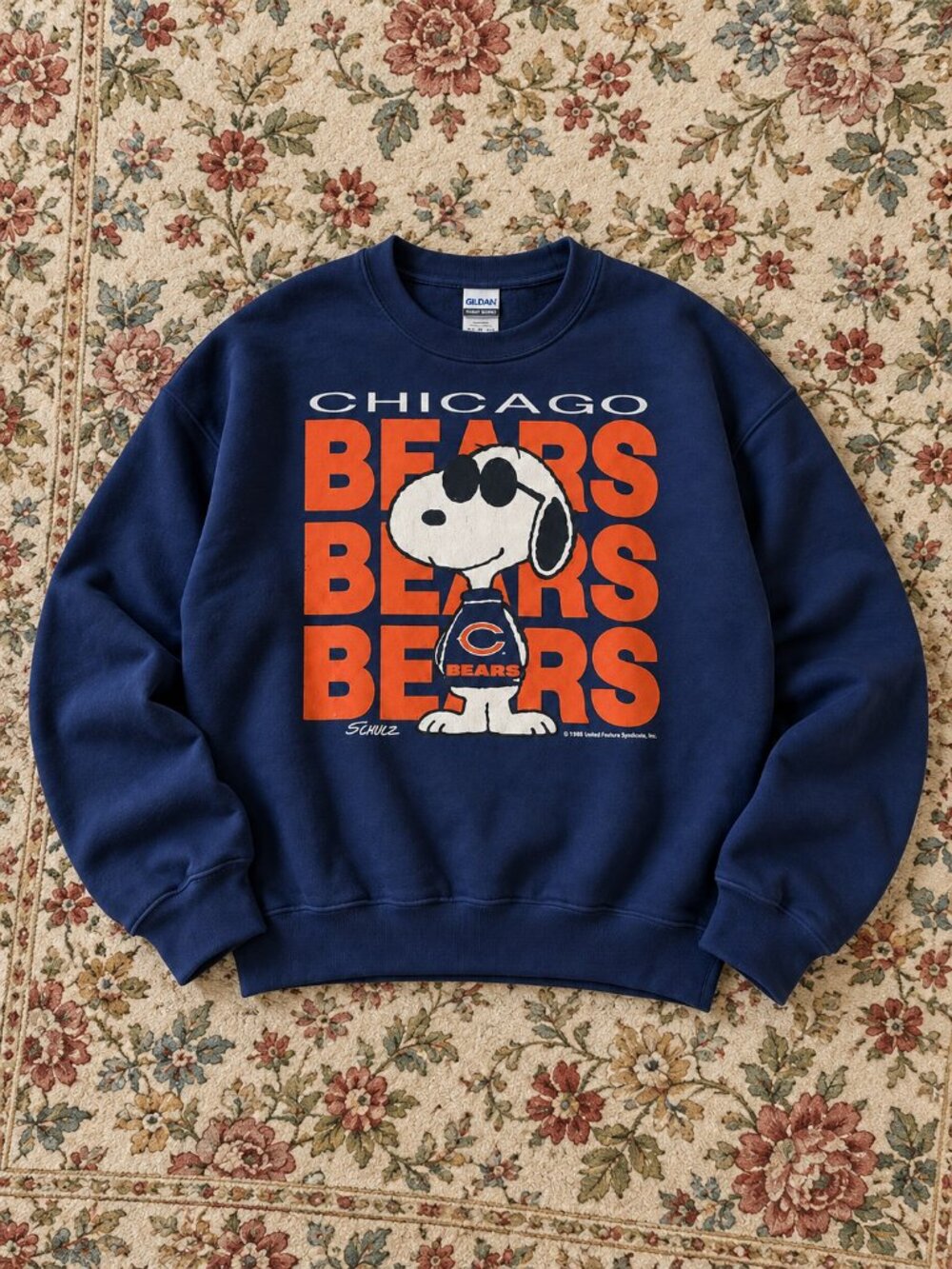 Chicago Bears Snoopy Football Graphic Crewneck Sweatshirt Unisex Pullover